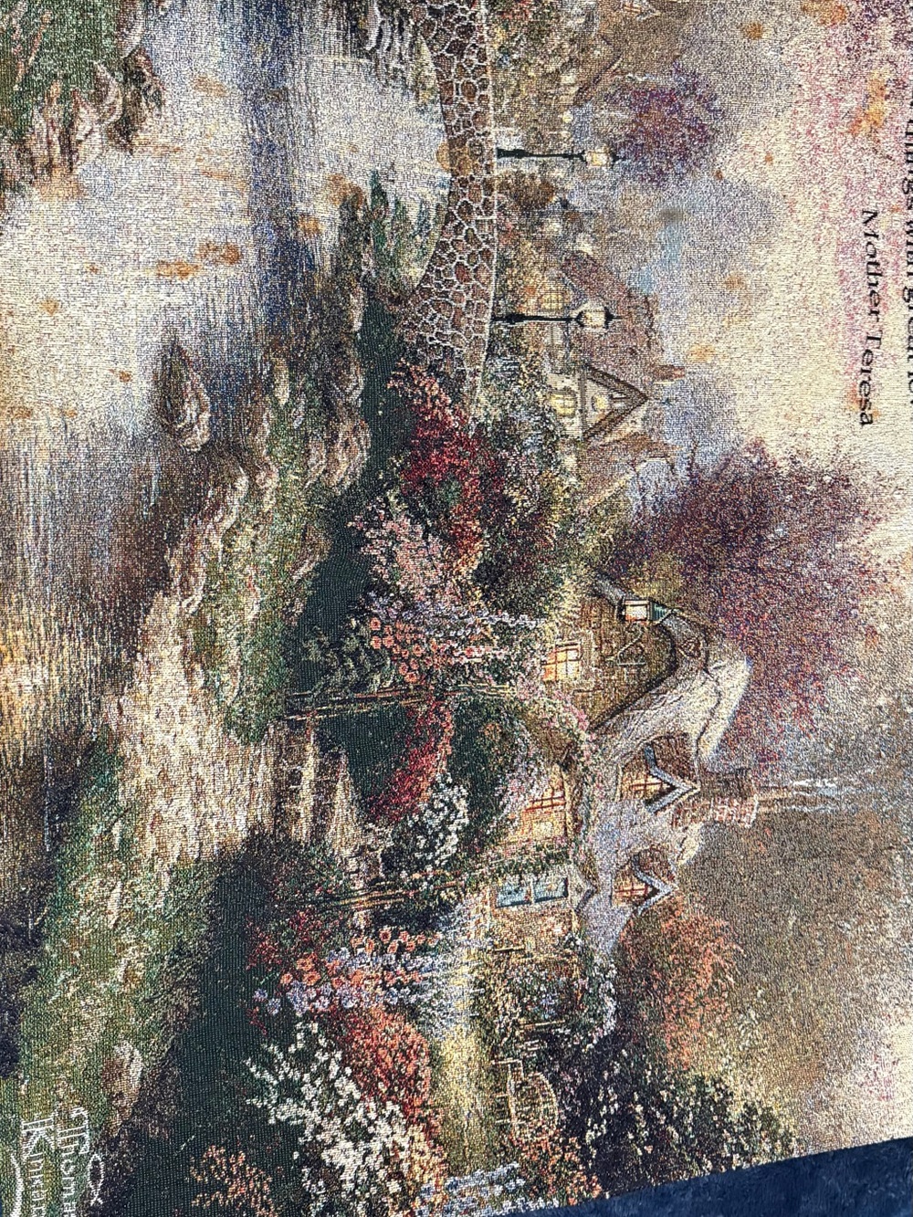 Scenic Cottage Garden Home tapestry Multi-Color